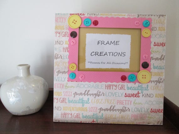 5x7 Granddaughter Themed Hand Decorated Picture Frame Etsy