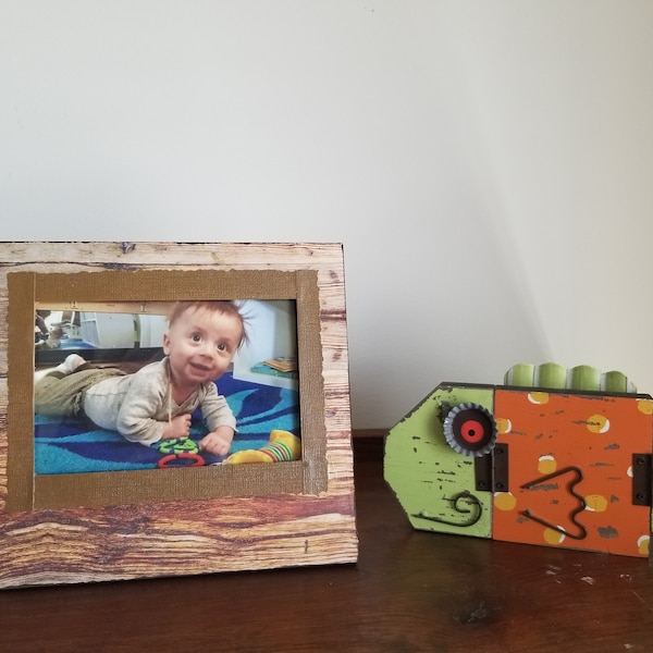 4x6 Wood Themed - Hand Decorated Picture Frame