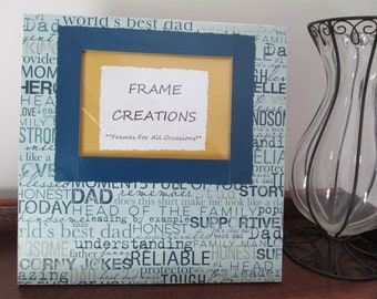 5x7 Dad Themed - Hand Decorated Picture Frame