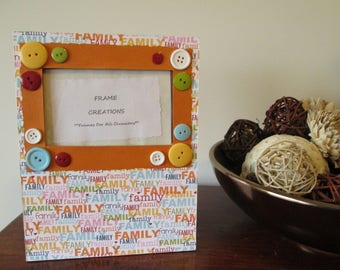 3x5 Family Themed - Hand Decorated Picture Frame