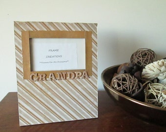 3x5 Grandpa Themed - Hand Decorated Picture Frame