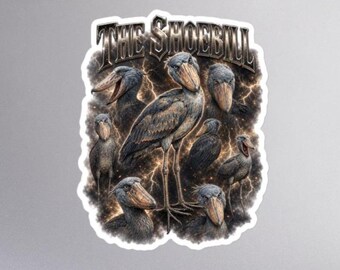 Shoebill Sticker | Bootleg Cryptid Bird Vinyl Decal