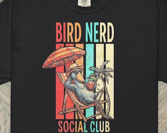 Bird Nerd Shirt - Social Club Shoebill Tshirt | Retro Birdwatcher Tee