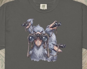 Shoebill Stork Shirt Bird Watching Gift | Funny Binoculars | Bird Nerd Tshirt
