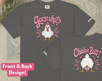 Funny Chicken Butt T-Shirt | Front & Back Joke Tee