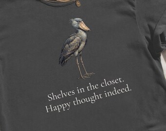 Elizabeth Bennet Shoebill Shirt, Shelves in Closet Jane Austen Quote Tee