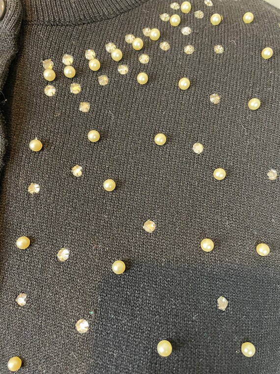 Black Pearl Sweater / 50's - 60’s / medium pinup - image 10