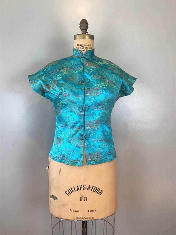 turquoise cheongsam