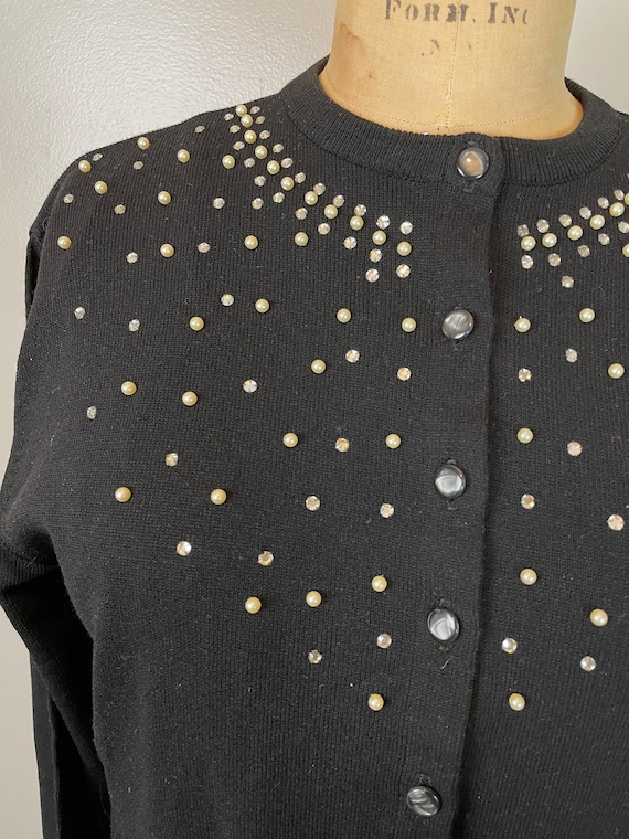 Black Pearl Sweater / 50's - 60’s / medium pinup - image 4