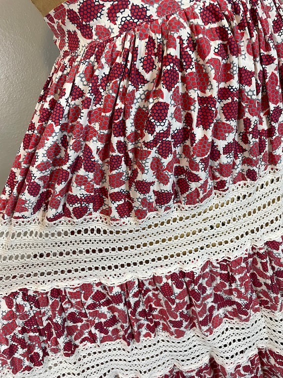 Pink & White Crochet Tiered "Ladybug" Skirt / 196… - image 3