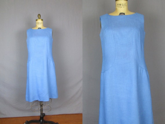 sky blue shift dress