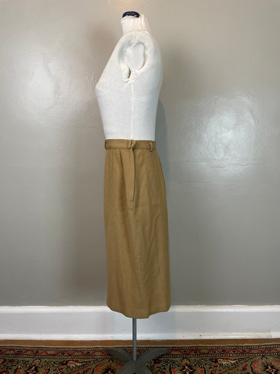 Camel Beige Pencil Skirt with Pocket / 60’s / sma… - image 5