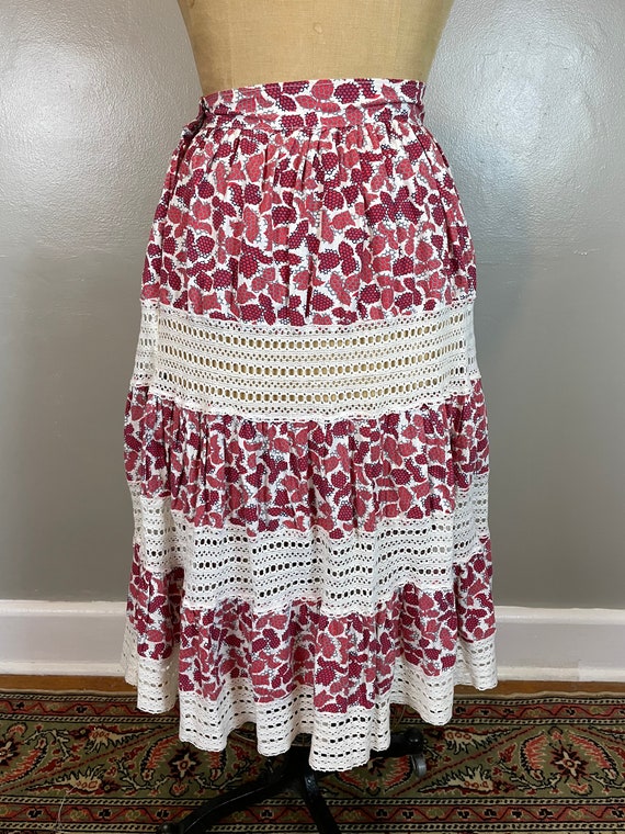 Pink & White Crochet Tiered "Ladybug" Skirt / 196… - image 7