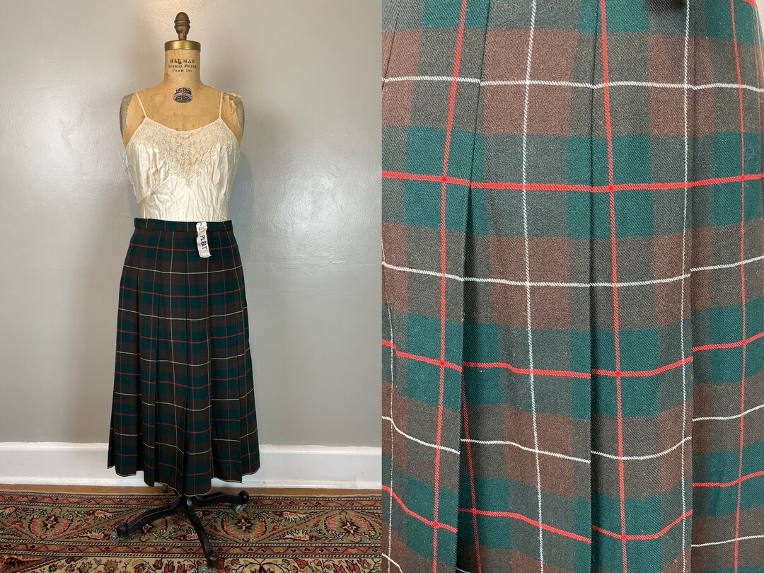 Brown plaid skirt clearance 9mm