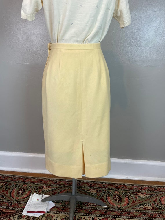 Pale Yellow Pencil Skirt / 50's - 60's / xs - sma… - image 3