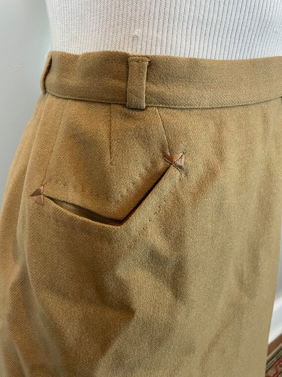 Camel Beige Pencil Skirt with Pocket / 60’s / sma… - image 6