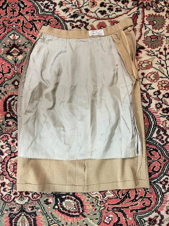 Camel Beige Pencil Skirt with Pocket / 60’s / sma… - image 10