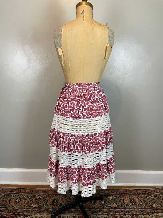 Pink & White Crochet Tiered "Ladybug" Skirt / 196… - image 6