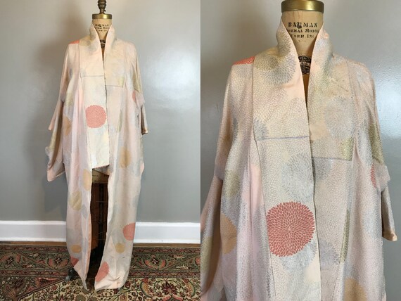 Pastel Print Kimono / 60's - 70's / one size / jap