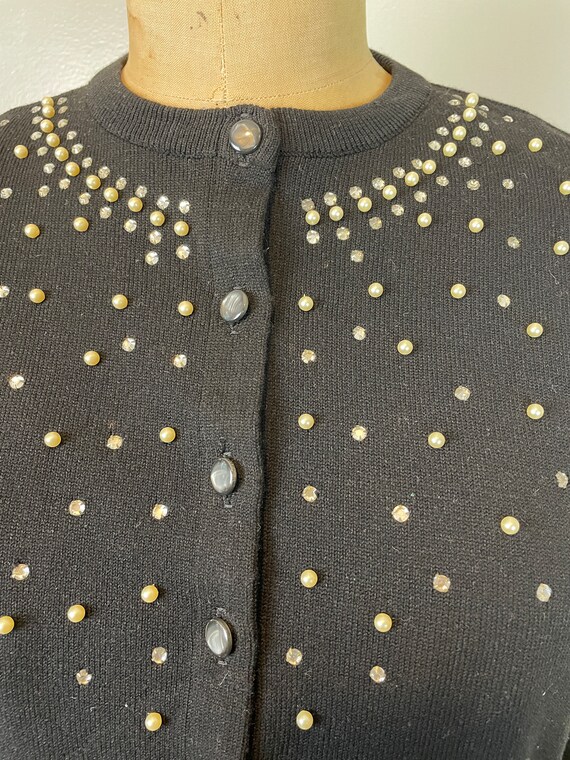 Black Pearl Sweater / 50's - 60’s / medium pinup - image 5