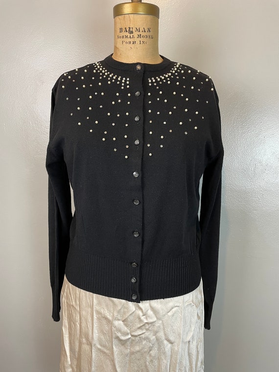 Black Pearl Sweater / 50's - 60’s / medium pinup - image 3