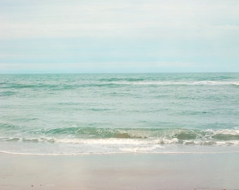 Coastal Photography, Ocean Print, Aqua Sea Green Photograph, Seaside Living Room Wall Art 8x10