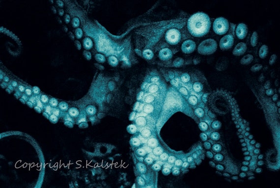 8x12 FT Octopus Vinyl Photography Backdrop,Octopus Character with Curling Tentacles Swimming Underwater Illustration Wildlife Background for Baby Shower Bridal Wedding Studio Photography Pictures