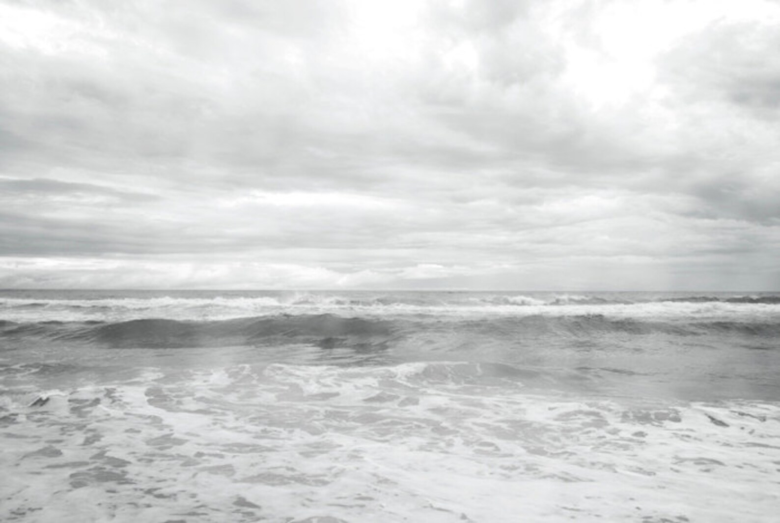 Ocean Photograph, Black and White Ocean Print, White Grey Ocean