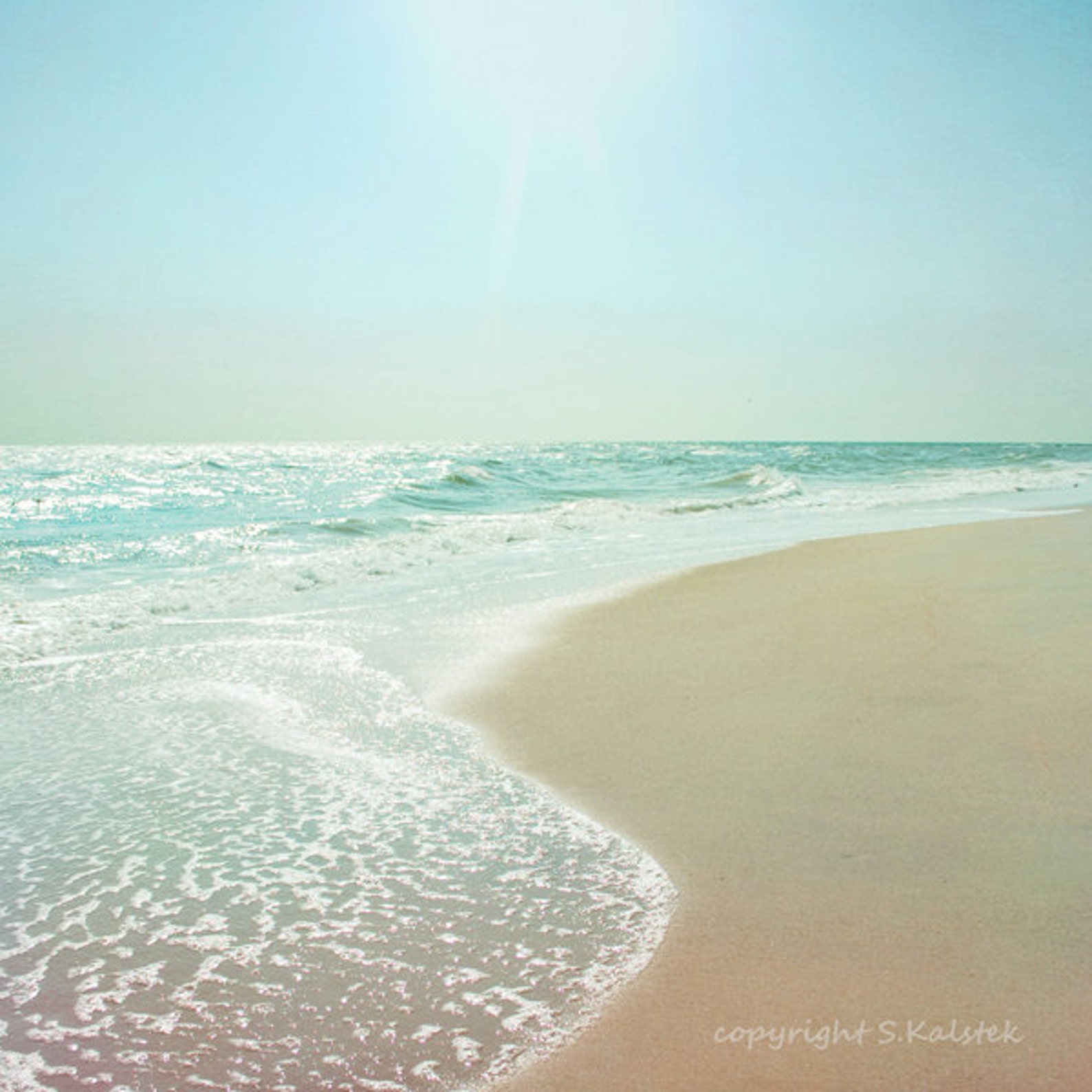 Ocean Photograph Aqua Teal Sea Green Print Seaside Beach - Etsy