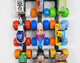 Exhibidor de pared Monster Truck de Monster Jam / Almacenamiento y organizador a escala 1:64 para Hot Wheels