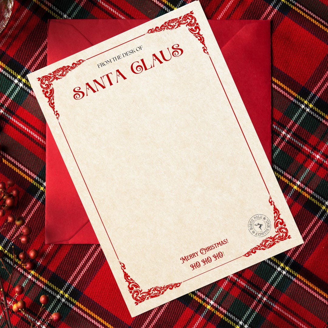 LETTERHEAD From SANTA Printable Download Letter From Santa for Kids