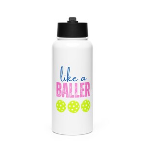 Pickleball Water Bottle, Gift for Pickle Baller, Pickle Ball Gifts