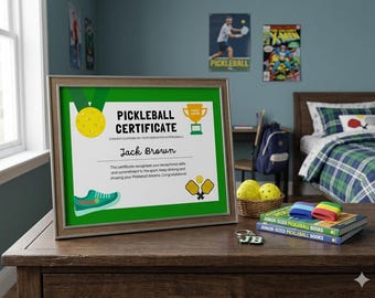 Pickleball Awards Printable Pickleball Award Certificate of Completion Instant Download
