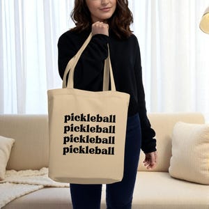Pickleball Lover Organic Cotton Canvas Tote Bag