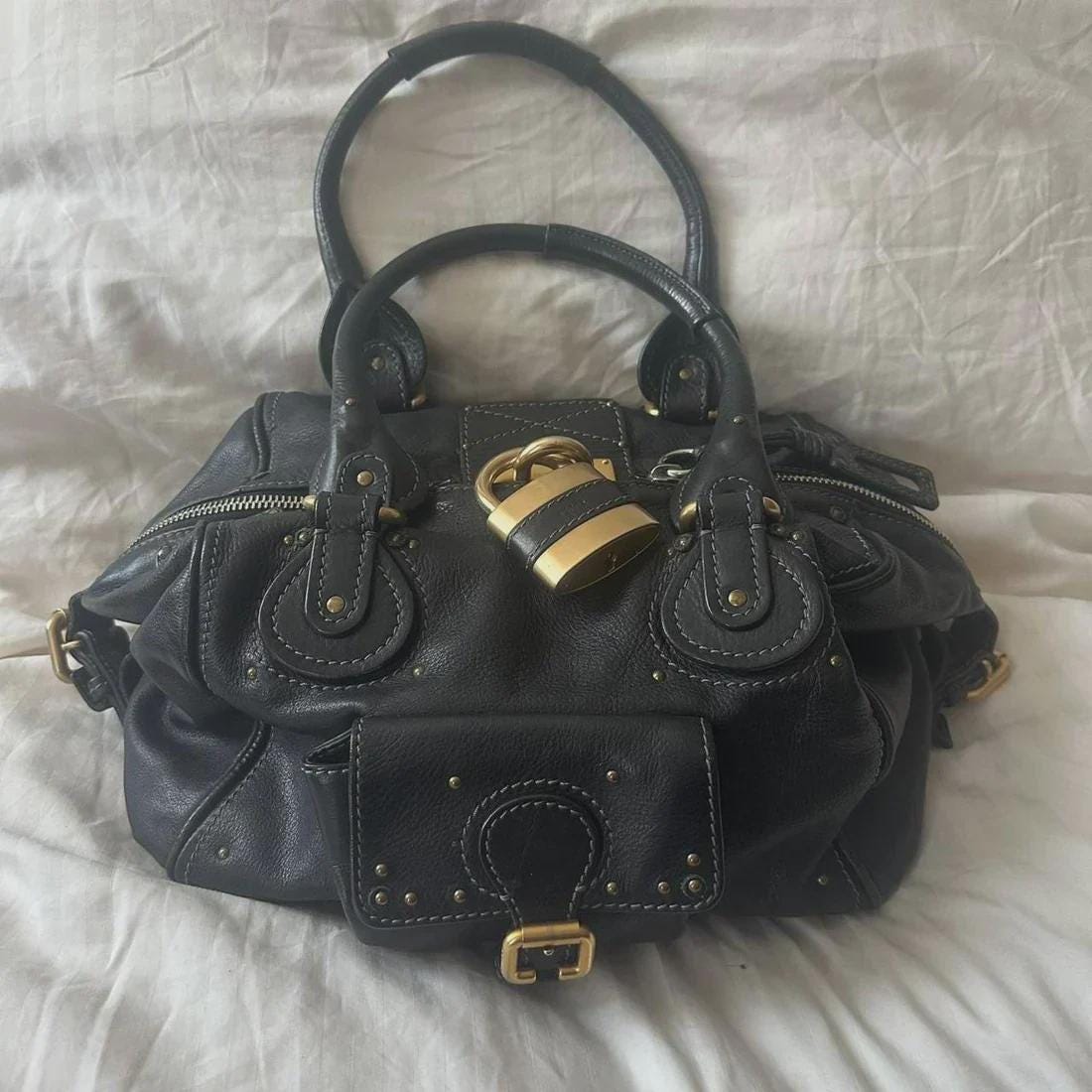 Chloé】 パディントン ブラック レザーハンドバッグ 中古】 クロエ