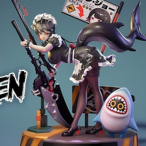 Beauty Stylish Cyberpunk Female STL 3D Print Figurine Stl Anime Statue Model | High Detail Stl Digital Figure For Resin And FDM 3D Printing