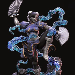 Martial Arts Warrior Girl STL 3D Print Figurine | Anime Inspired Fighter Statue Stl Collectible Model High Detail Digital Figurine For Resin