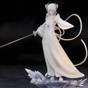 Elegant Sword Warrior Girl STL 3D Print Figurine | Ice Queen Inspired Stl, Anime Style Female Warrior Collectible Statue Model For Resin STL