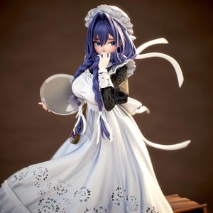 Elegant Timekeeper Anime Girl STL Figurine | Detailed 3D Print Figurine for Resin & FDM Printing | High-Quality Anime Collectible Model