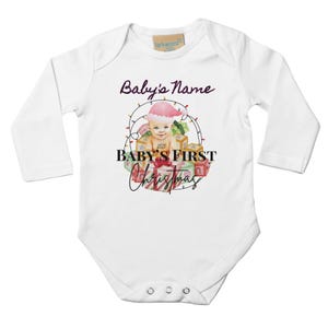 Unique Baby Girl&#39;s First Christmas Classic Baby Short Sleeve Bodysuit Onesie - Classic Baby Long Sleeve Bodysuit