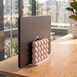 Vertical Laptop Stand | Bubble Design Laptop Holder | Modern Desk Organizer
