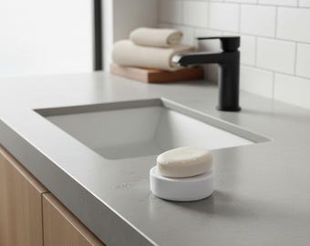 Modern Soap Holder with Drainage Tray | Minimalist Bathroom Kitchen Organizer