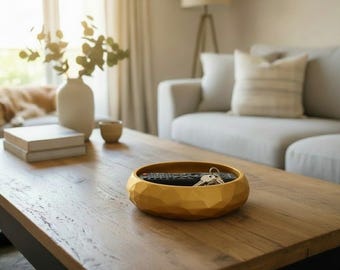 Low Poly Catch All Bowl | Modern Entryway Organizer, Fruit Tray, Remote Holder