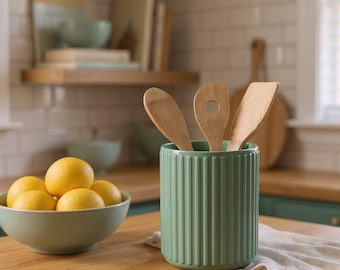 Ribbed Kitchen Utensil Holder, Utensil Caddy
