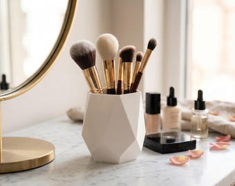 Make-upborstelhouder | Minimalistische toilettafelhouder | Moderne cosmetica-opberger | Make-uporganizer | Badkamerwerkbladdecoratie