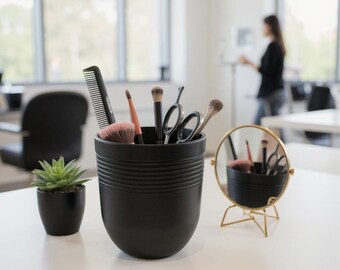 Large Modern Utility Cup | Minimalist Desk Organizer | Bathroom Storage Cup | Contemporary Office & Vanity Decor