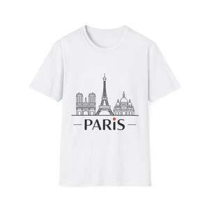 Minimalist Paris Skyline T-Shirt | Eiffel Tower Line Art Tee | Unisex France Lover Gift | Simple Parisian Souvenir