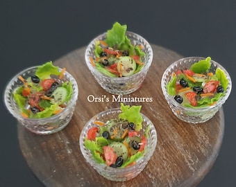 Bol de salade miniature pour maison de poupée à l'échelle de 1 pouce