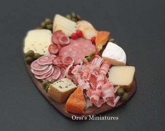 Dollhouse miniature big antipasti board in 1:12 scale