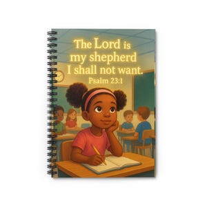 Inspirational Spiral Notebook - Psalm 23:1, Faith Journal, Religious Stationery, School Supplies, Christian Gifts, Encouragement Diary